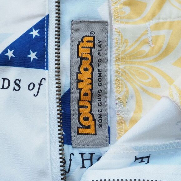 LoudMouth 'Stars of Honor - Folds of Honor" Golf Shorts White / Blue Men's 34 - Picture 5 of 5